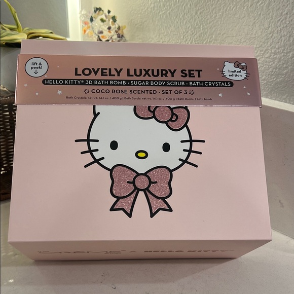 Hello Kitty Other - Hello Kitty Pink Lovely bath bath crystals, body scrub bath bomb Luxury Gift Set